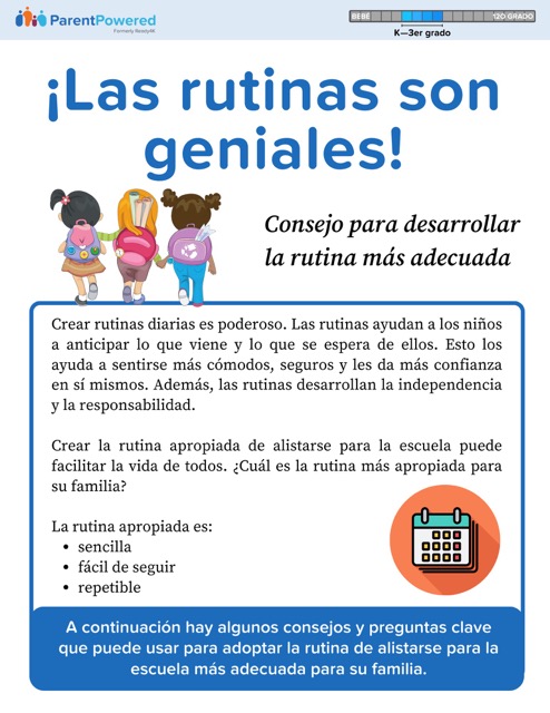 Download our "Routines Rock!" guide in Spanish.