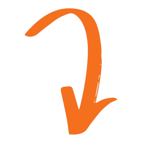 Orange arrow pointing downwards.