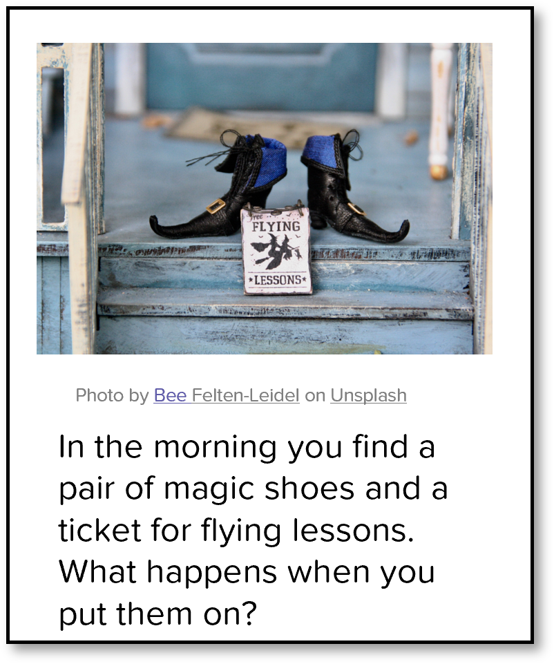 In the morning you find a pair of magic shoes and a ticket for flying lessons. What happens when you put them on?