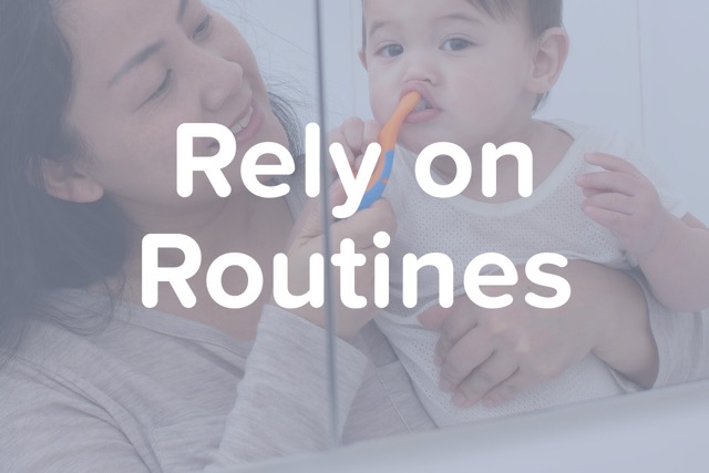A sample ParentPowered Trauma Informed message for families with toddlers about relying on routines.